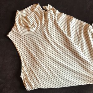 Turtle neck striped tank